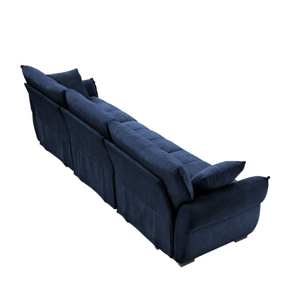 Modern Sofa & Pillows, Textured Cover, High Rebound Cushions