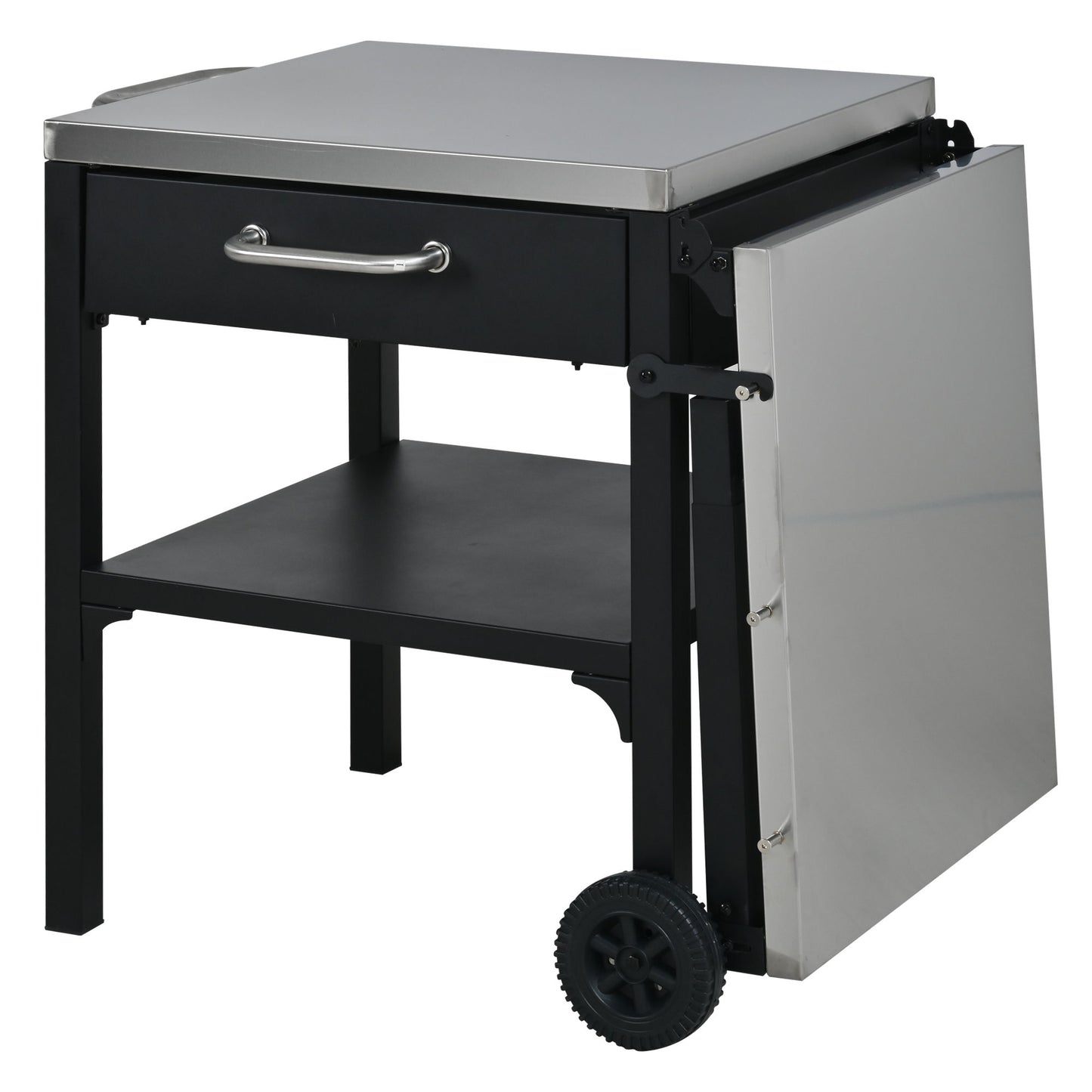 Foldable Outdoor Kitchen Cart With Storage For Patio