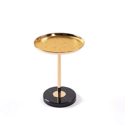 Adjustable Pedestal Side Table For Living Room - Gold / Black