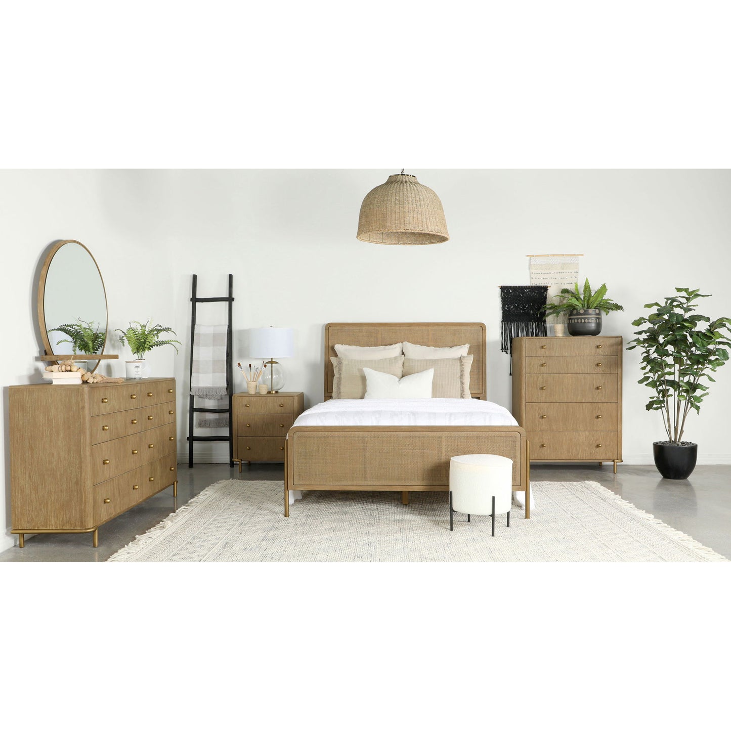 3 Drawer Nightstand With USB Ports - Brown