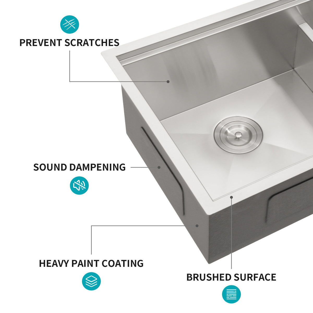 Modern Double Bowl Undermount Kitchen Sink