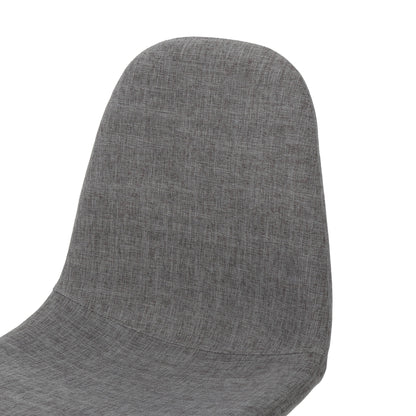 Modern Minimalist Fabric Dining Chair With Iron Legs