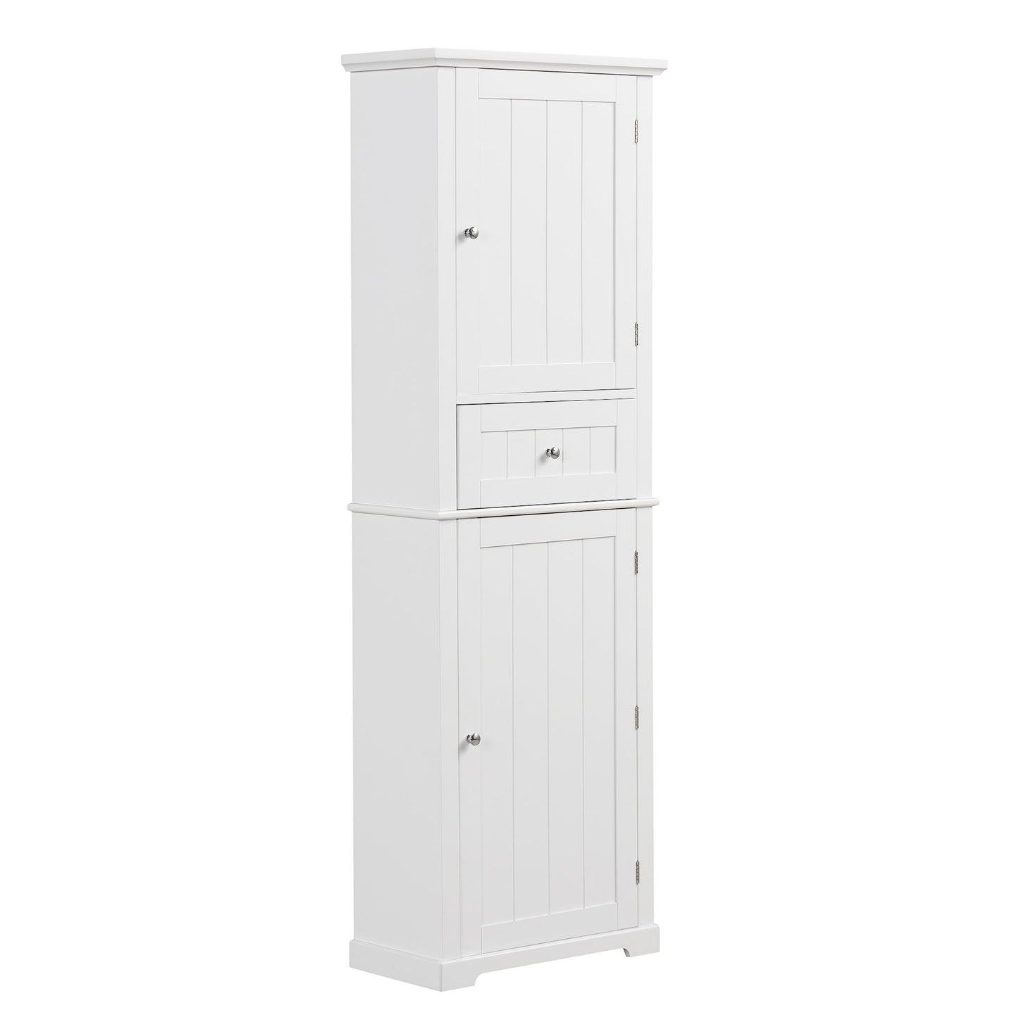 Tall Freestanding Bathroom Storage Cabinet With Drawer And Adjustable Shelf