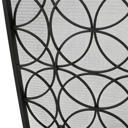 Thayer - Single Panel Iron Fireplace Screen With Geometric Design