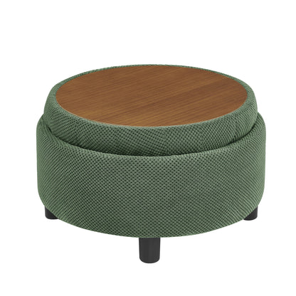 Storage Round Footstool Table Ottoman