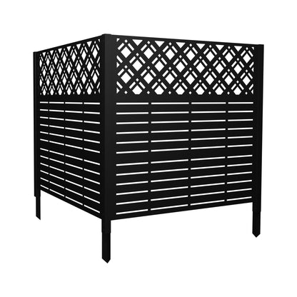 2 Panels Privacy Screen Outdoor Privacy Panels, Trash Can Enclosure, Air Conditioner Fence - Black