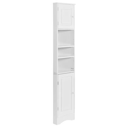 Multi Functional Corner Cabinet With Adjustable Shelves And 2 Doors