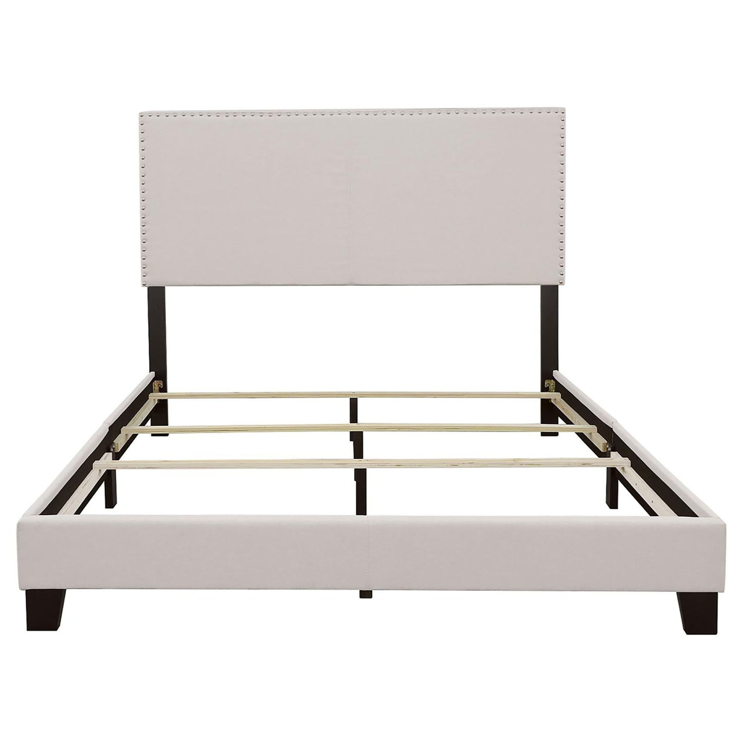 Ivory - Bed With Nailhead Trim
