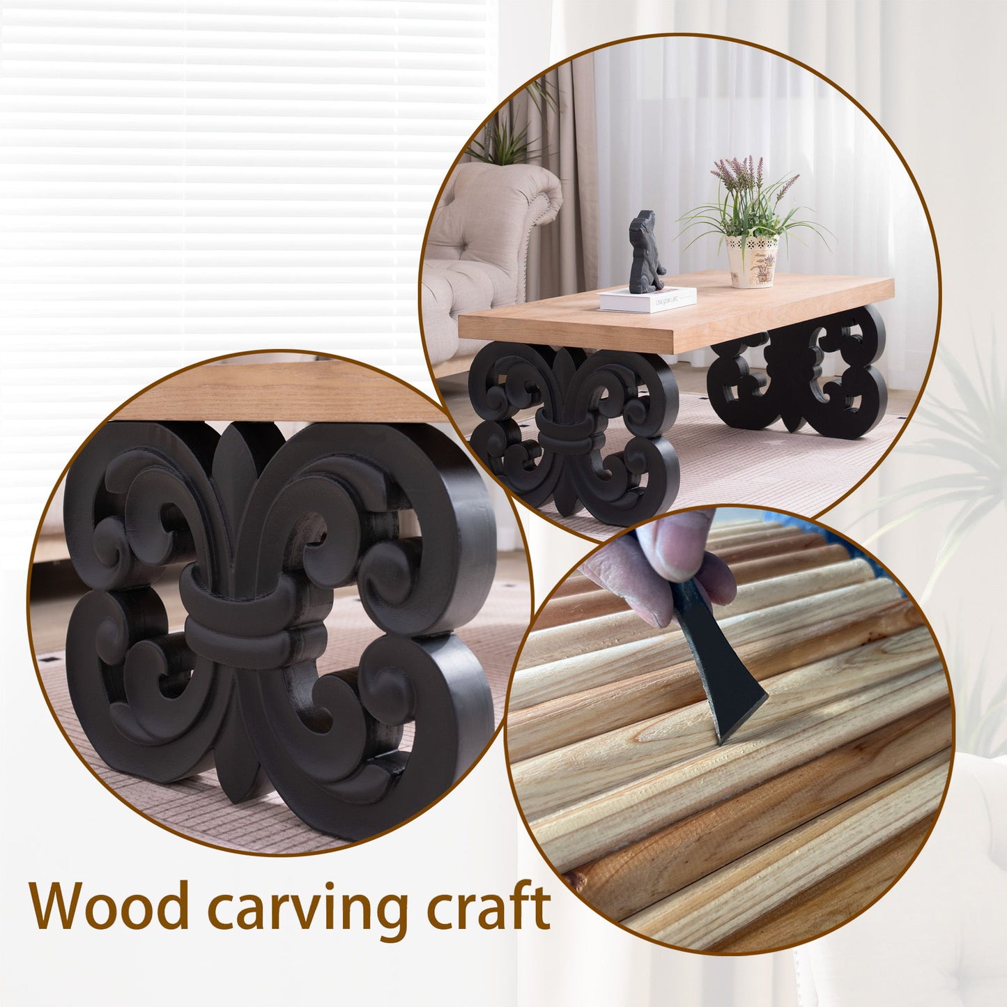 Ornate Scroll Base Coffee Table