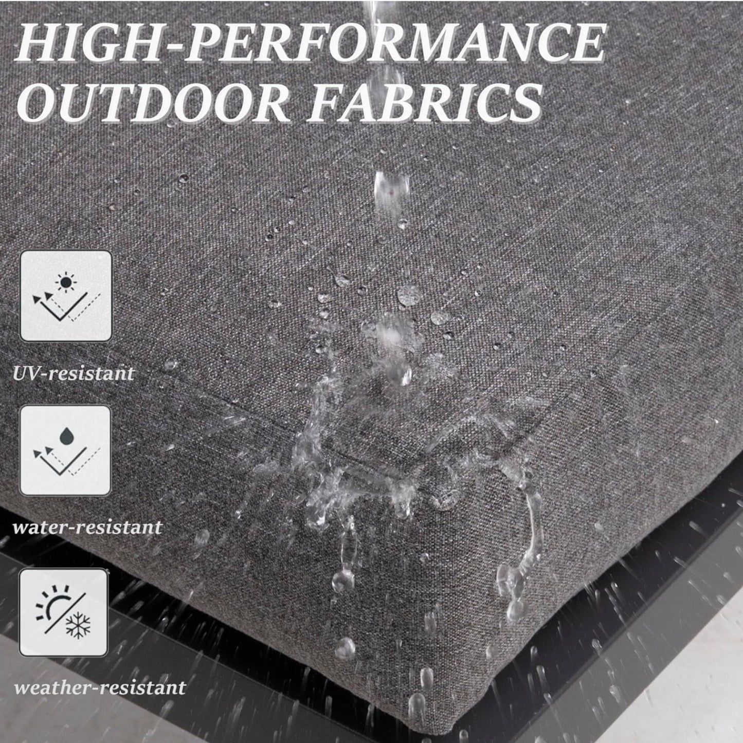 Patio All-Weather Ottomans With Thick Cushions (Set of 2)