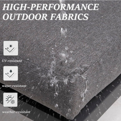 Patio All-Weather Ottomans With Thick Cushions (Set of 2)