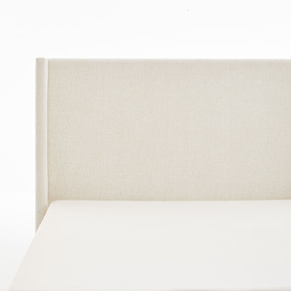 Hosford - Minimalist Upholstered Wingback Bed With Wood Base Platform