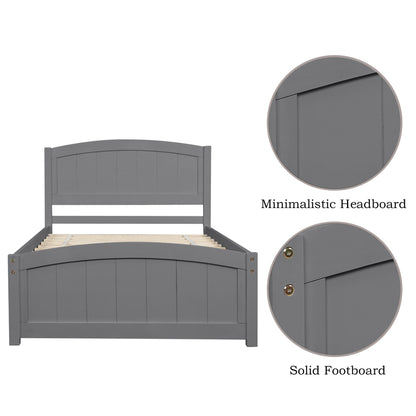 Platform Bed & Headboard, Footboard And Wood Slat Support