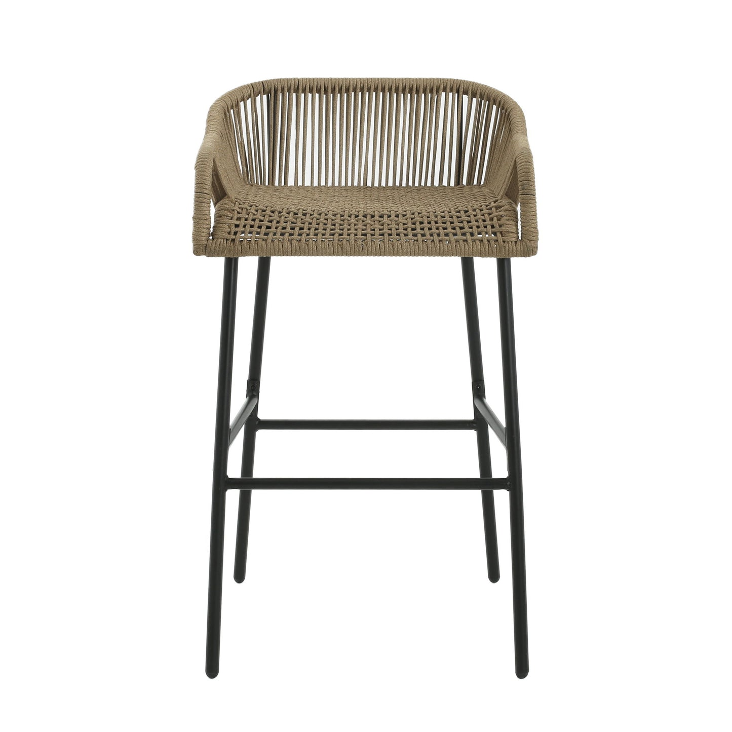 La Push - Outdoor Rope Barstool (Set of 2) - Black / Brown