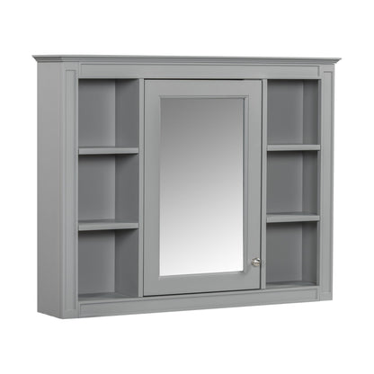 Bathroom Vanity With Mirror Cabinet, Single Sink With 2 Soft Closing Doors And 4 Drawers