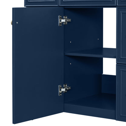 Bathroom Vanity With Ceramic Sink, Soft Close Doors, Adjustable Shelves