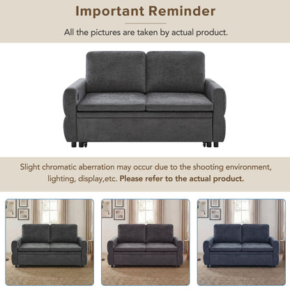 Convertible Sofa Bed Loveseat With Adjustable Backrest And USB Ports