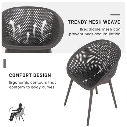 2 Piece Durable Single Chair With Hollow Out Design
