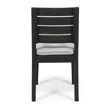 Outdoor 6 Seater Dining Set With Bench - Dark Gray / Light Gray