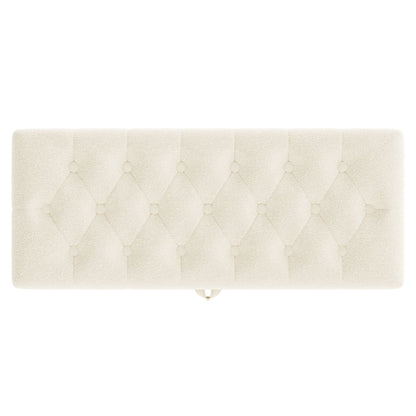 Modern Tufted Storage Ottoman Bench With Metal Legs