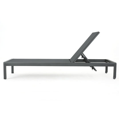 Outdoor Patio Chaise Lounge With 5 Reclining Positions