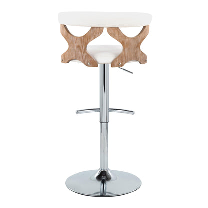 Gardenia - Contemporary Adjustable Barstool With Swivel / Rounded T Footrest (Set of 2)