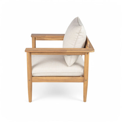 Terassi - Outdoor Lounge Chair (Set of 2) With Cushions - Beige / Light Teak