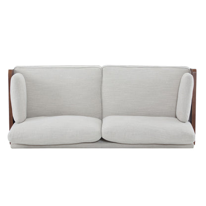 Mid Century Moderne Sofa With Wood Sides