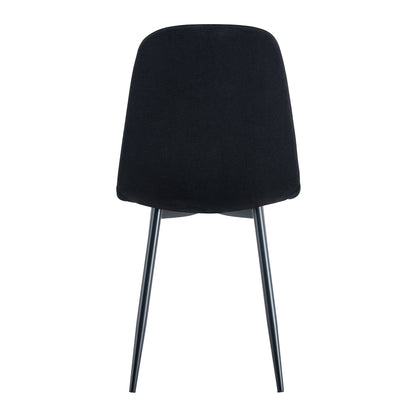 Modern Medieval Style Cushioned Side Chairs Set With Metal Legs For Kitchens