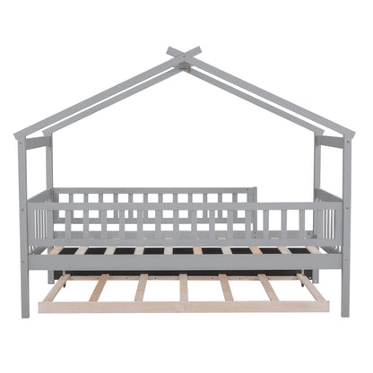 Creativity House Bed With Twin Size Trundle