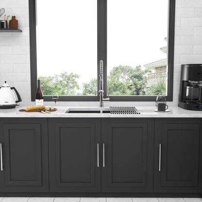 16 Gauge Undermount Double Bowl Kitchen Sink With 9" Deep Bowls - Brushed Nickel