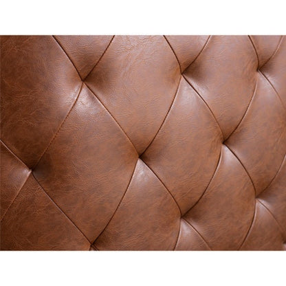 Swivel Chair With Tufted Barrel Design And Nailhead Accents