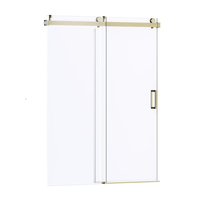 Frameless Soft-Closing Shower Door, 1/4" (6 Mm) Tempered Glass Single Sliding With Explosion Proof Coating