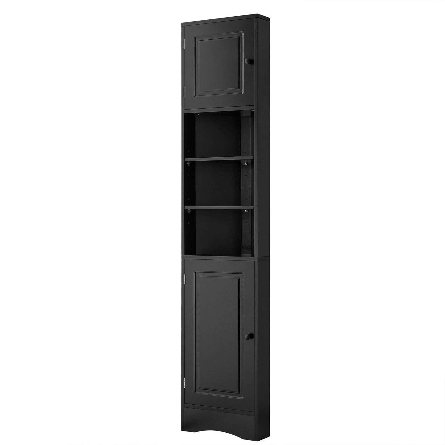 Multi Functional Corner Cabinet With Adjustable Shelves And 2 Doors