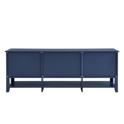 TV Stand, Entertainment Center With Dual Drawers And Hidden Storage, Cabinet With Soft Closing Doors And Sleek Panel Design