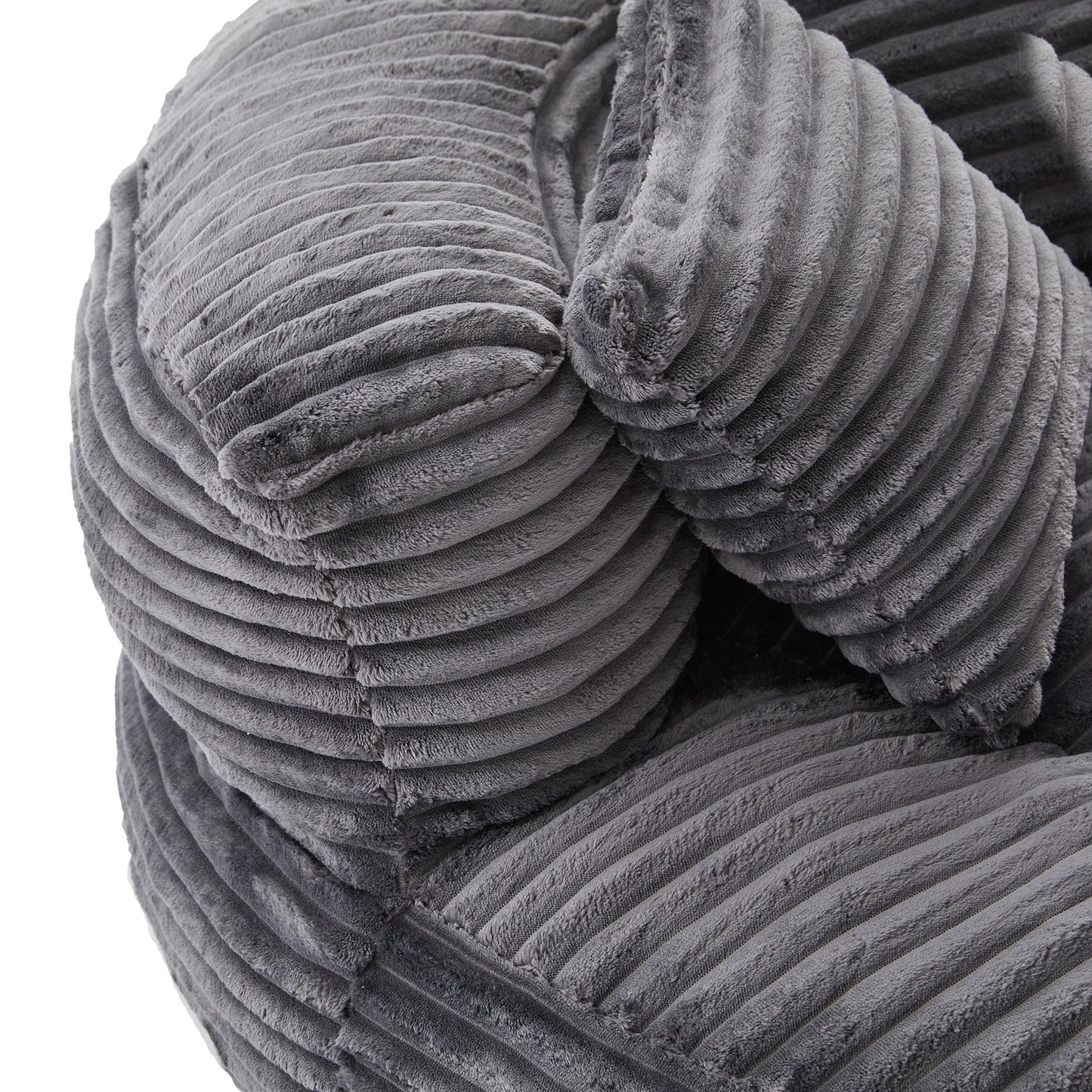 Oversized Bean Bag Chair With 3 Pillows & Armrest - Dark Gray