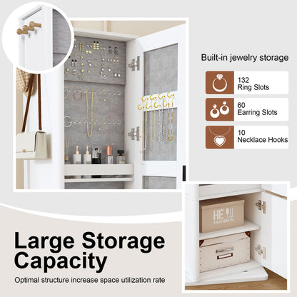 360° Rotating Makeup Cabinet With Full Length Mirror