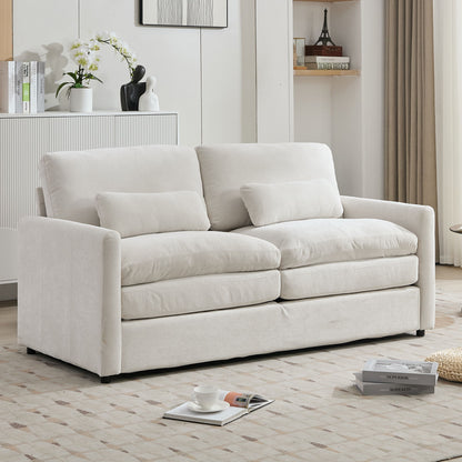 Cozy Upholstered Cushion Loveseat Sofa For Living Room