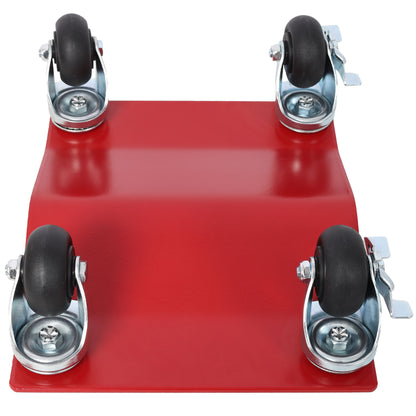 Heavy Duty Steel Vehicle Dollies With Brakes, 2500Lbs Capacity