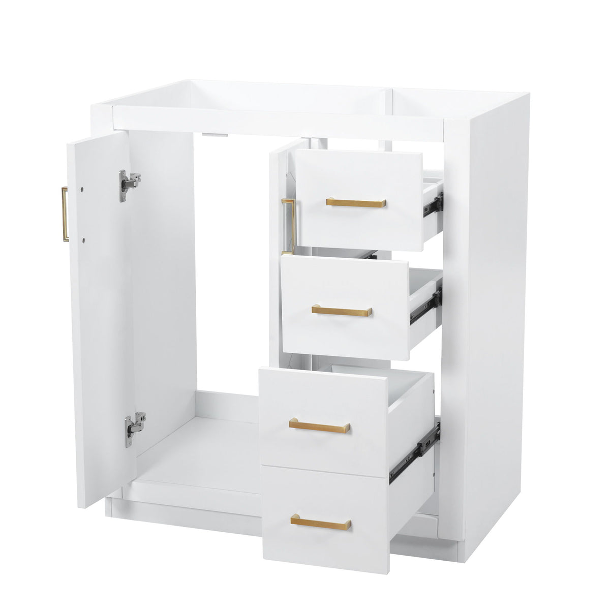 Retro Style Bathroom Vanity With 3 Drawers & Soft-Closing Doors