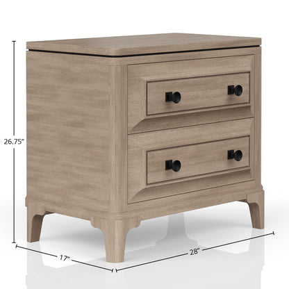 Queen Canopy Bedroom Set With A 2 Drawer Nightstand A Dresser With Poster Mirror And A Door Chest - Sand