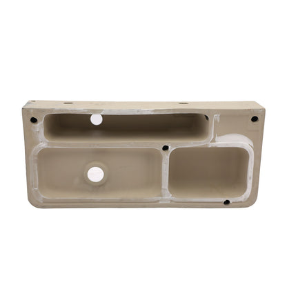 Inspired Console Sink With Built In Washboard, Overflow & Sleek Legs, 28" X 12" - White / Black