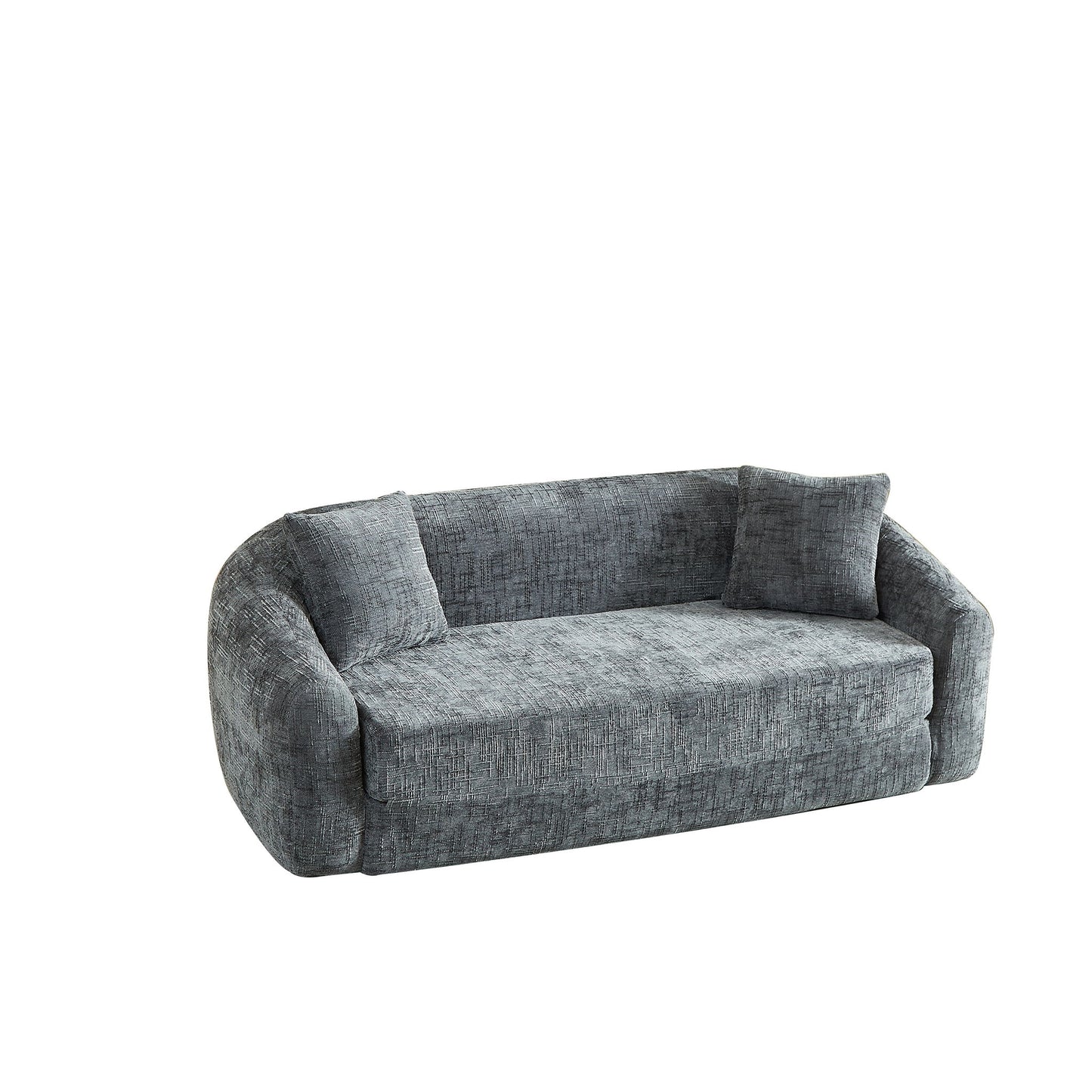 Curved Convertible Sofa, 2 In 1 Fold Out Bed With Pull Out Base And Deep Seat
