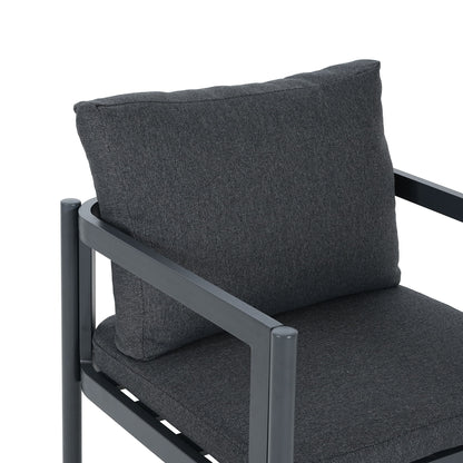 5 Piece Outdoor Patio Dining Set With Table, Chairs With Cushions - Gray / Light Teak