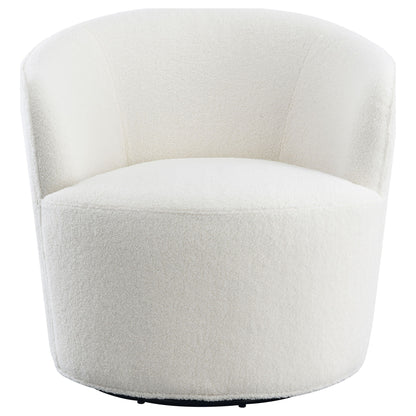 Tempest - Upholstered Barrel Back Swivel Chair - White