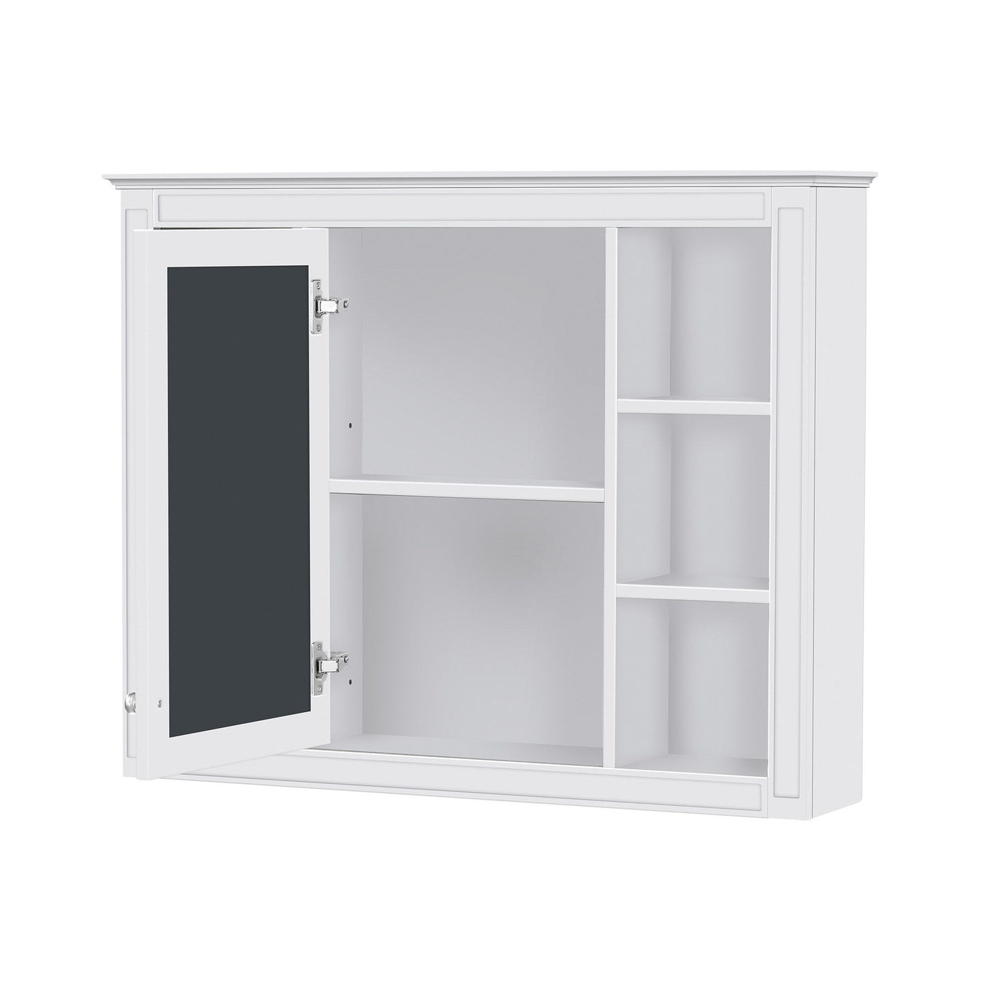 Bathroom Vanity With Mirror Cabinet, Single Sink With 2 Soft Closing Doors And 4 Drawers