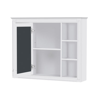 Bathroom Vanity With Mirror Cabinet, Single Sink With 2 Soft Closing Doors And 4 Drawers