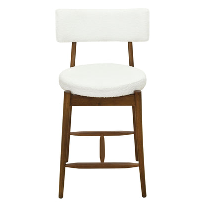 Mid Century Modern Counter Stools, Fabric Upholstered Chairs