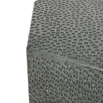Modern Hammered Iron Geometric End Table