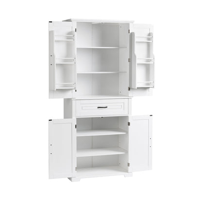 Bathroom Storage Cabinet With Doors And Drawer, Adjustable Shelf